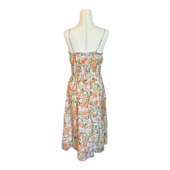 Lucy Paris NWT Goldie Floral Midi Dress Spaghetti Strap Tie Bodice Detail - Picture 6 of 12